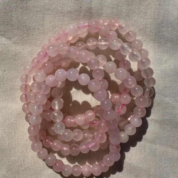 Rose quartz crystal bracelet. 6mm. 1 bracelet. - Picture 3 of 5